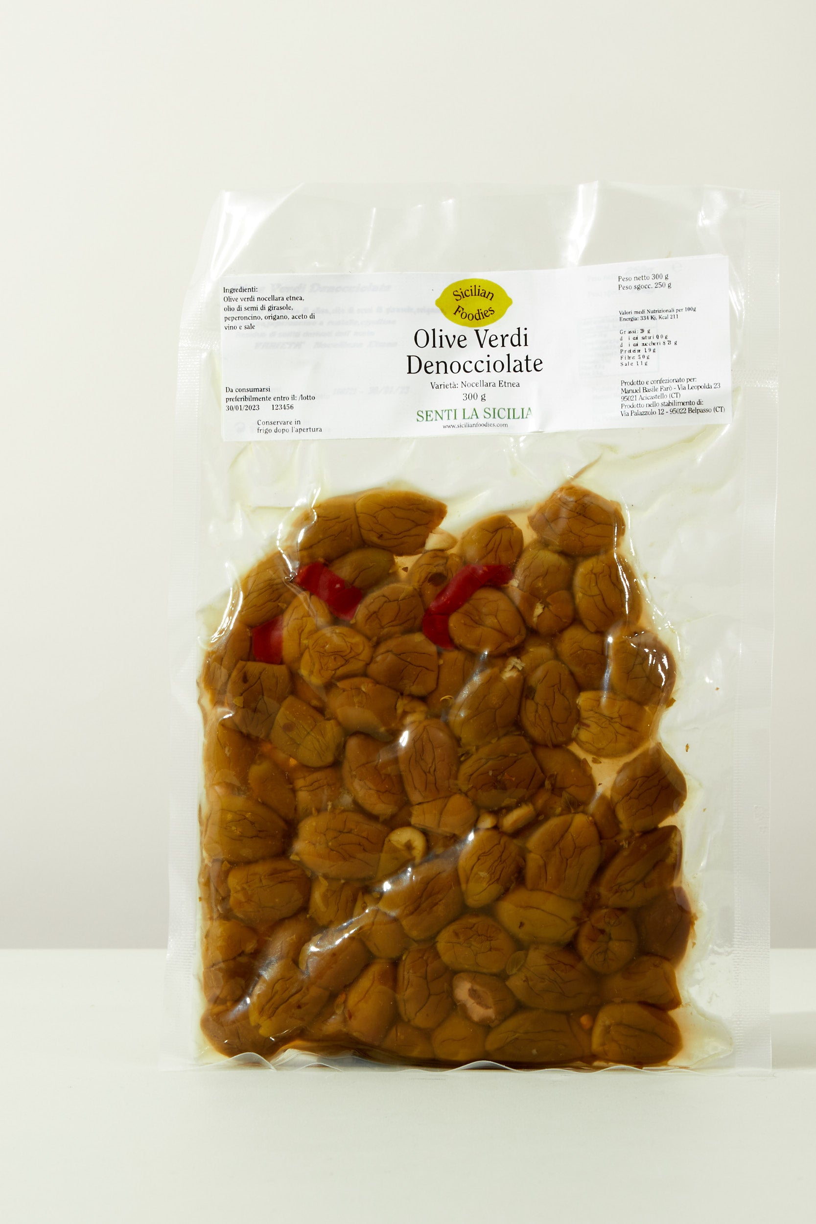 Olive Verdi Denocciolate alla Contadina - Varietà: Nocellara Etnea 265g